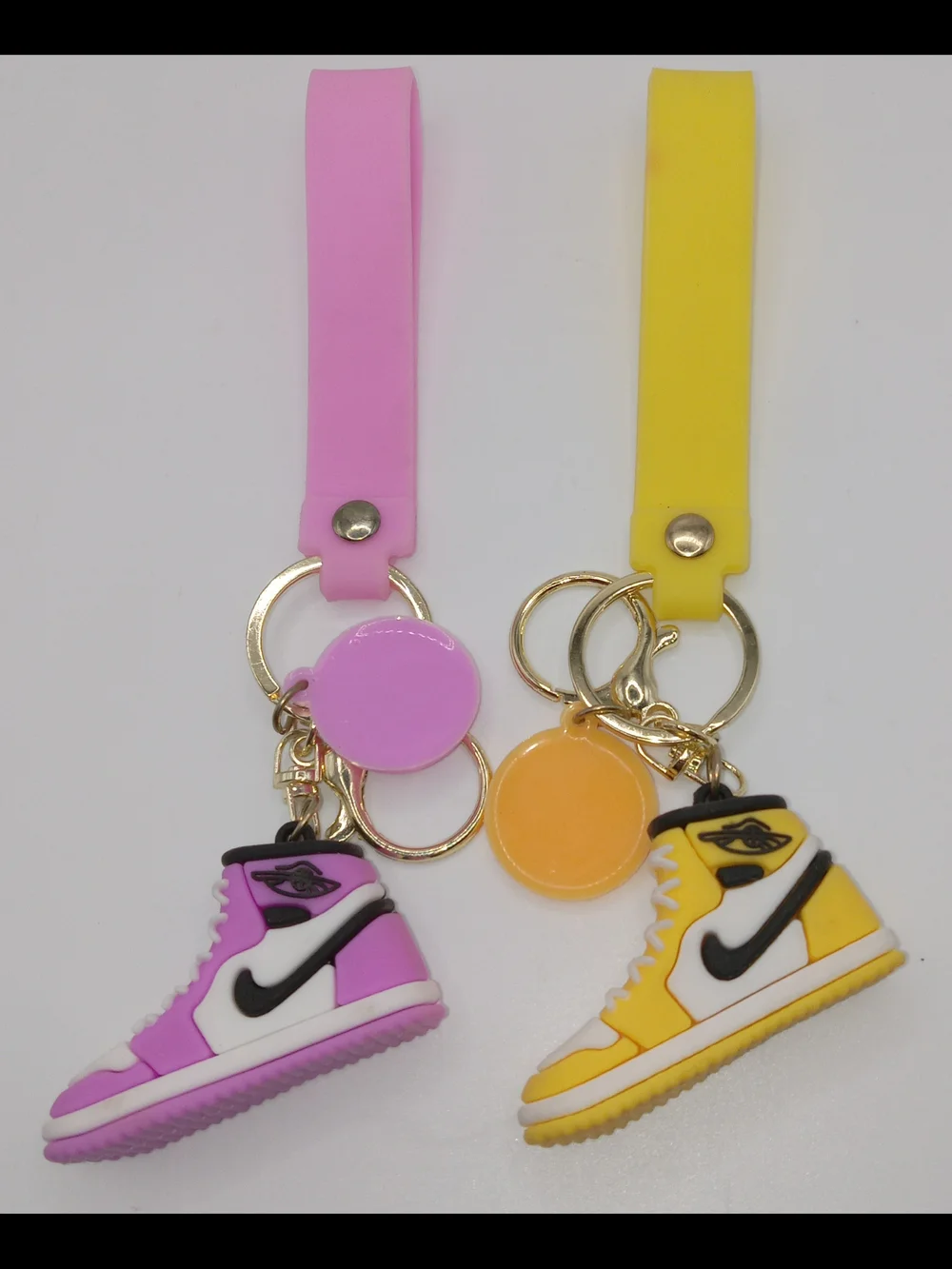 Nike Yellow and Pink Basketball Sneaker Keychain Backpack or Purse Charm